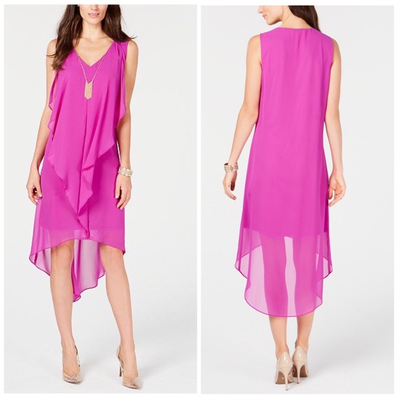 Thalia Sodi Dresses & Skirts - Thalia Sodi Purple Sheer Overlay Dress Size Medium